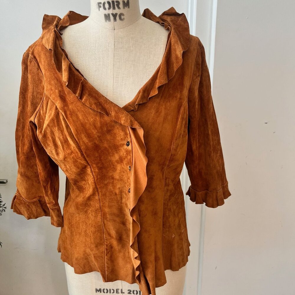 Vintage CLAUDETTE Suede Shirt Size XL
